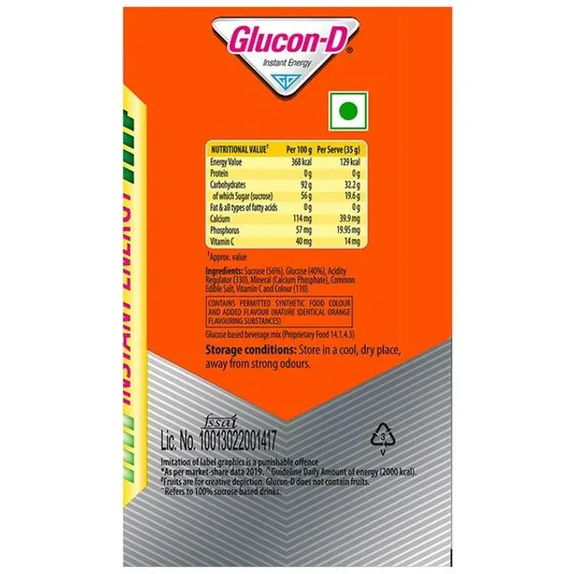 Glucon-D Instant Energy Health Drink - Tangy Orange, 400 g Jar-8.webp